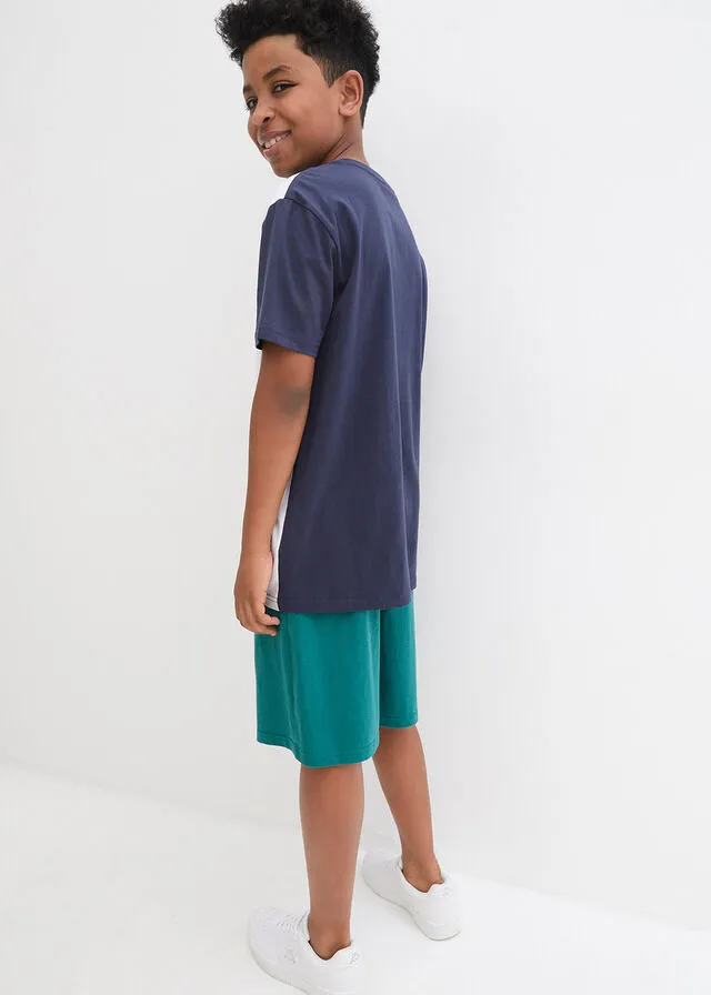 CAMISETA Y PANTALóN CORTO (2 PIEZAS) AZUL MARINOBLANCOAZUL PETRóLEO
